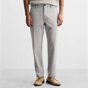 Zara Dress Pants Gray Mens Textured Tapered Flat Front High Rise SZ 36